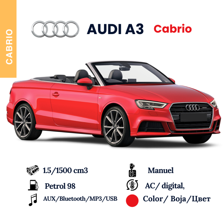 AUDI A3 CABRIO Red