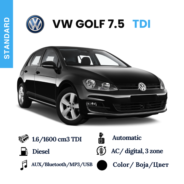 VW GOLF VII + Black DSG